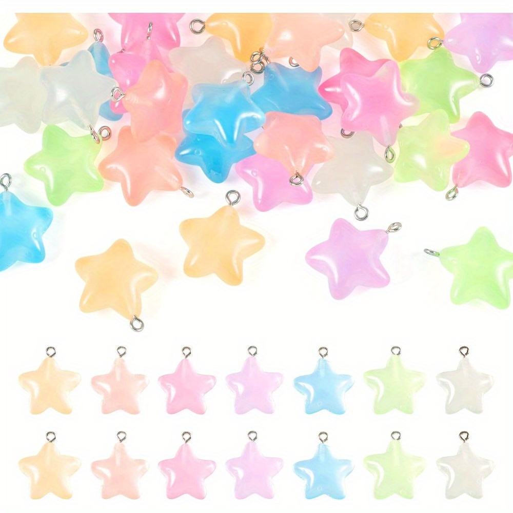 Moon Star Earrings - 6/24/40 pezzi Ciondolo stella in resina