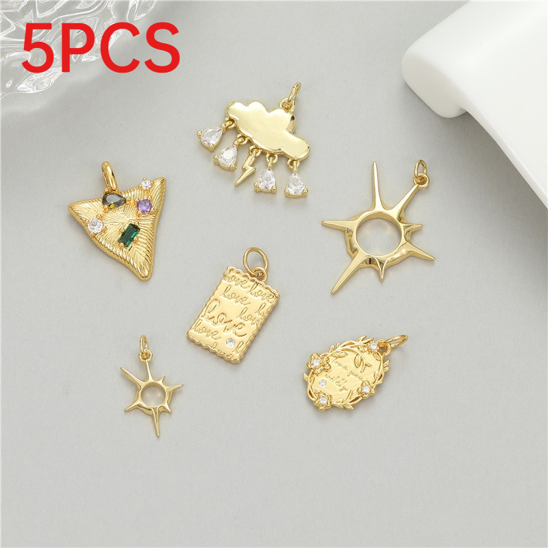 Moon Star Earrings - 5 Pezzi Mini Ciondoli Versatili a