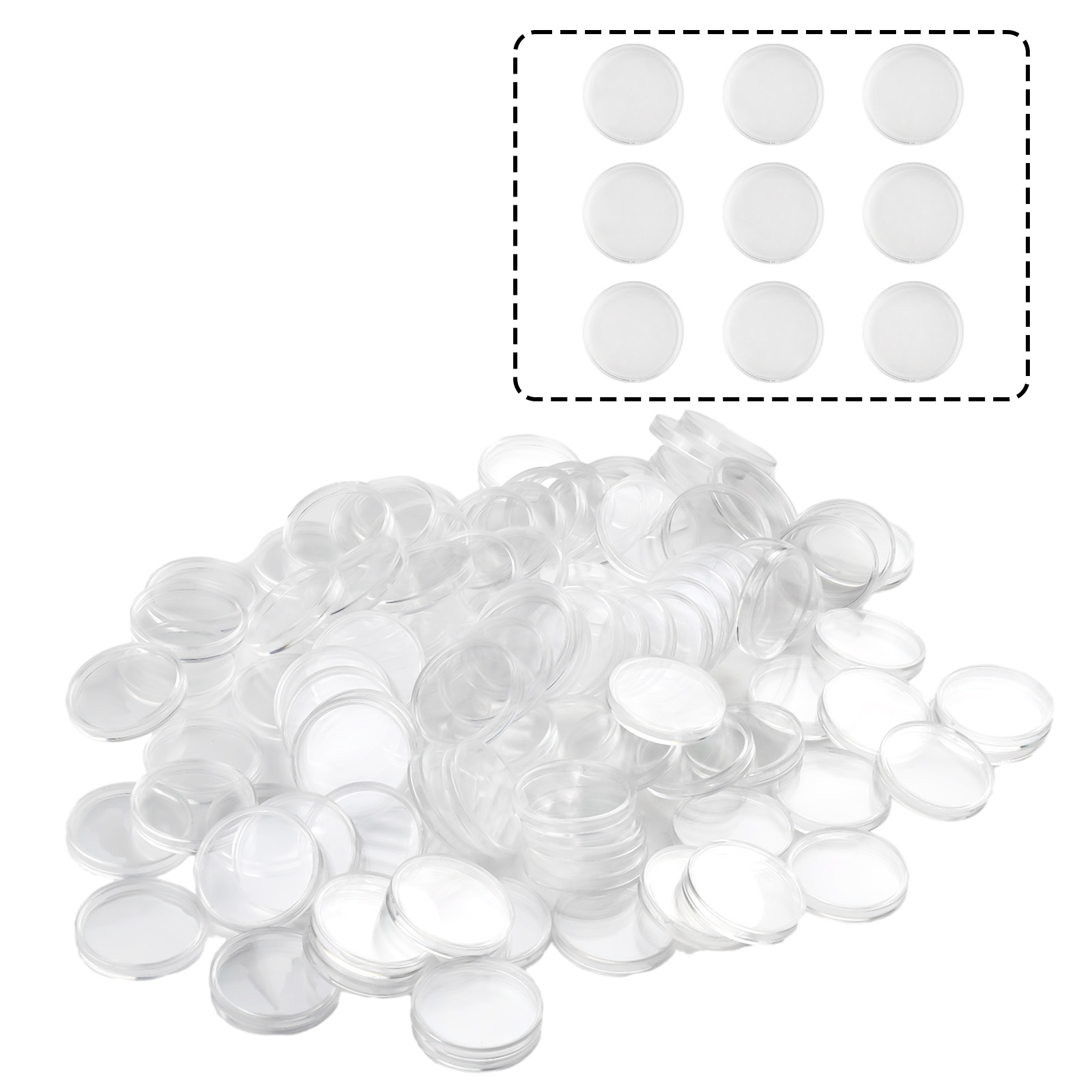Collectors Coins Jewelry & Watches Of Smithtown Reviews - 100 capsule rotonde trasparenti in plastica