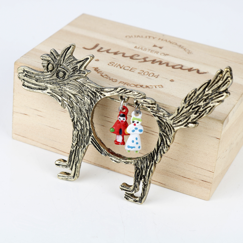Wolf Jewelry & Watches Tampa Reviews - Vintage Wolf And Babies spilla da