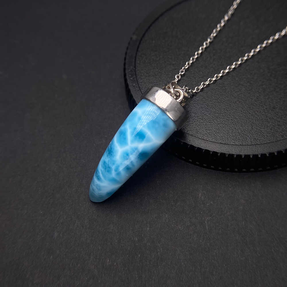 Ciondolo Larimar blu naturale  - Wolf Jewelry & Watches Tampa Reviews recensione e prezzo