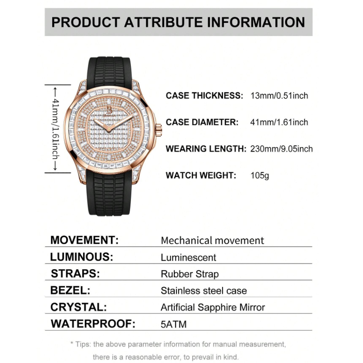 Orologio meccanico automatico  - Stones Watches & Jewelry In Sweden Ab recensione e prezzo