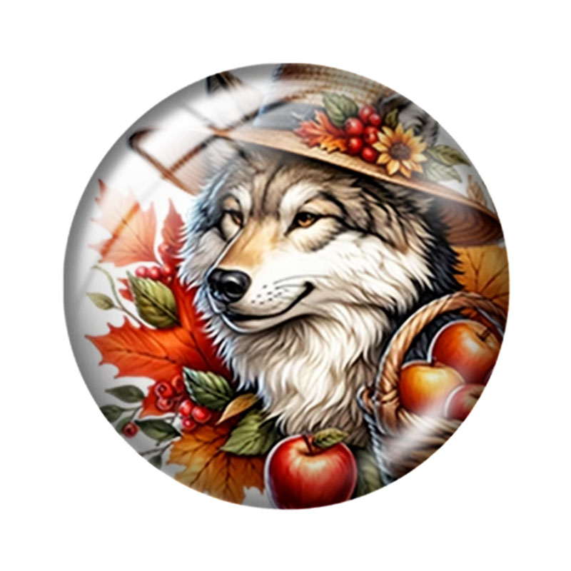 Autumn Flower Wolf cabochon in - Wolf Jewelry & Watches Tampa Reviews recensione e prezzo