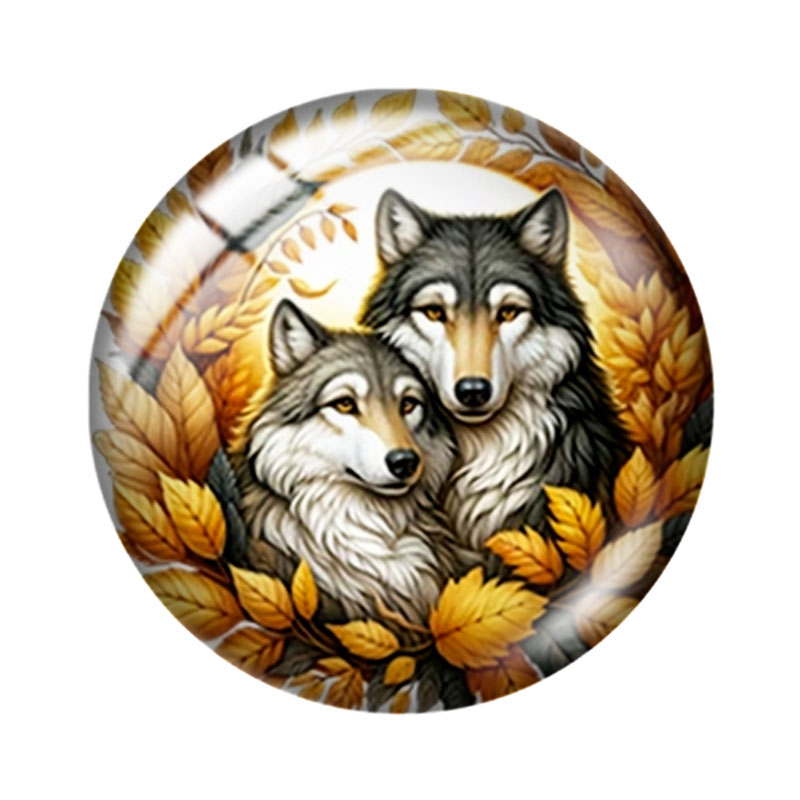 Autumn Flower Wolf cabochon in - Wolf Jewelry & Watches Tampa Reviews recensione e prezzo
